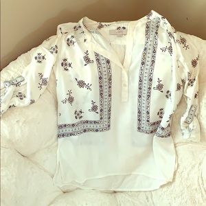 Loft roll-sleeve tunic.